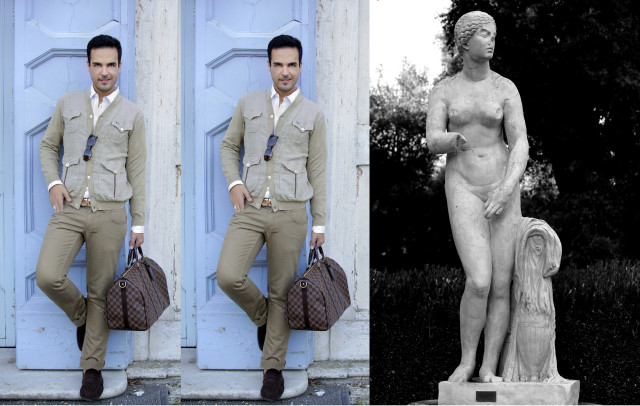 Edoardo Alaimo outfit Villa Borghese Roma1
