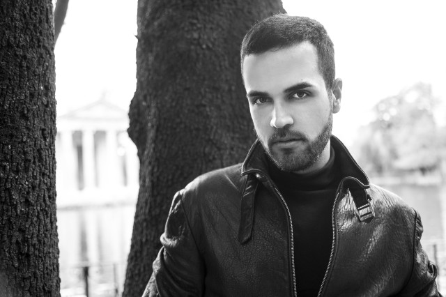 Edoardo Alaimo leather jacket and streetstyle outfit Villa Borghese8